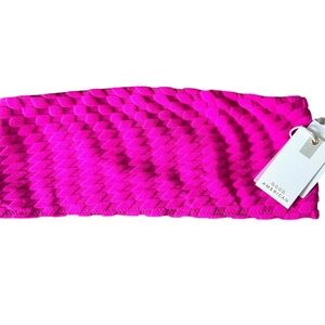 Good American NEW Size 3 Jacquard Better Bandeau Bikini Swim Top Pink